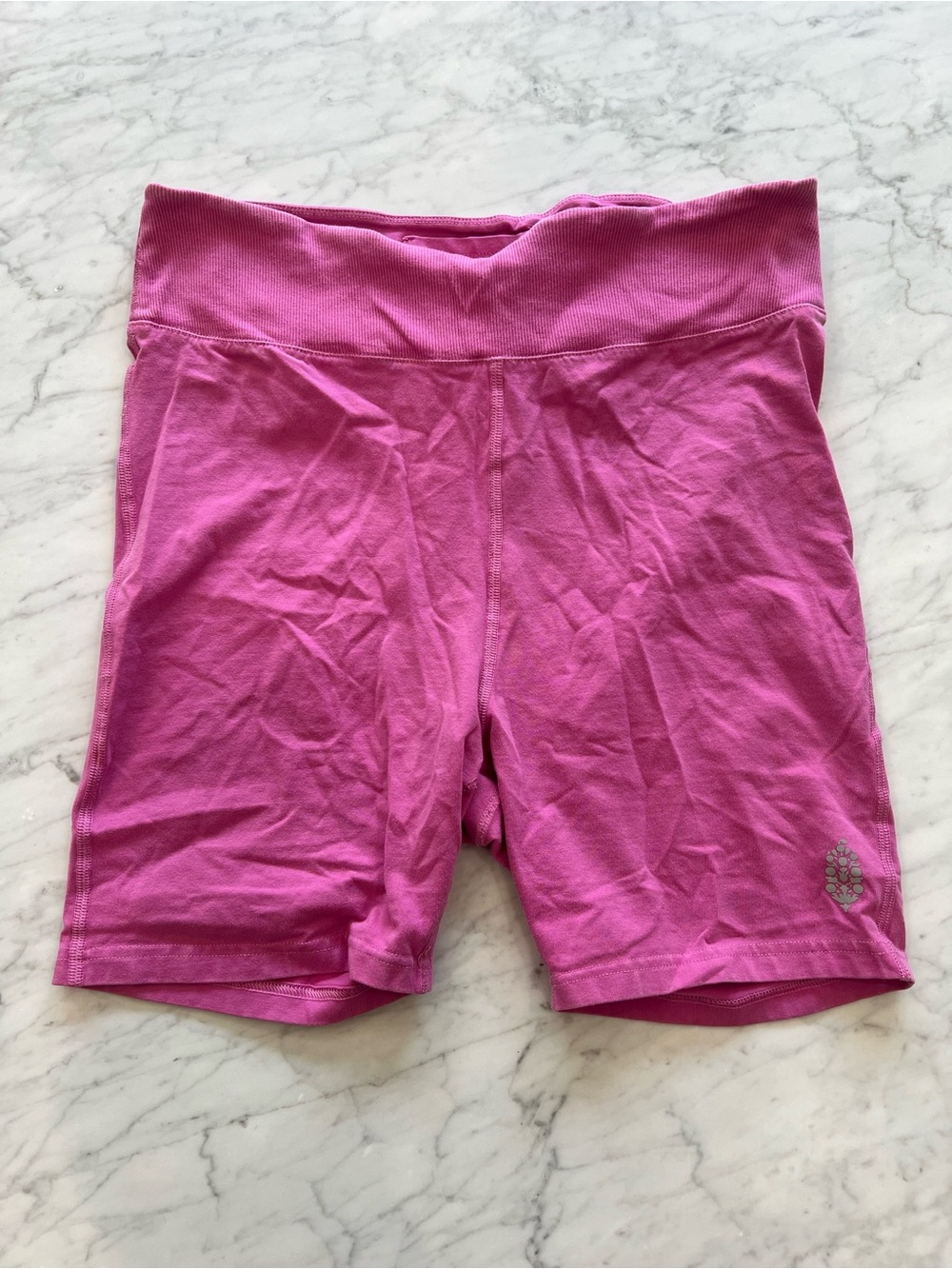 Free People Bright Pink High-Rise Bike Shorts